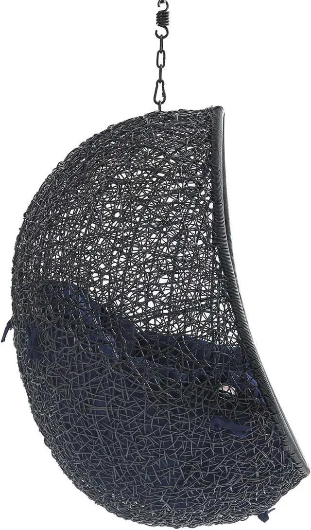 Alt view image 3 of 6 - Encase Sunbrella Fabric Swing Outdoor Patio Lounge Chair Without Stand Black Navy