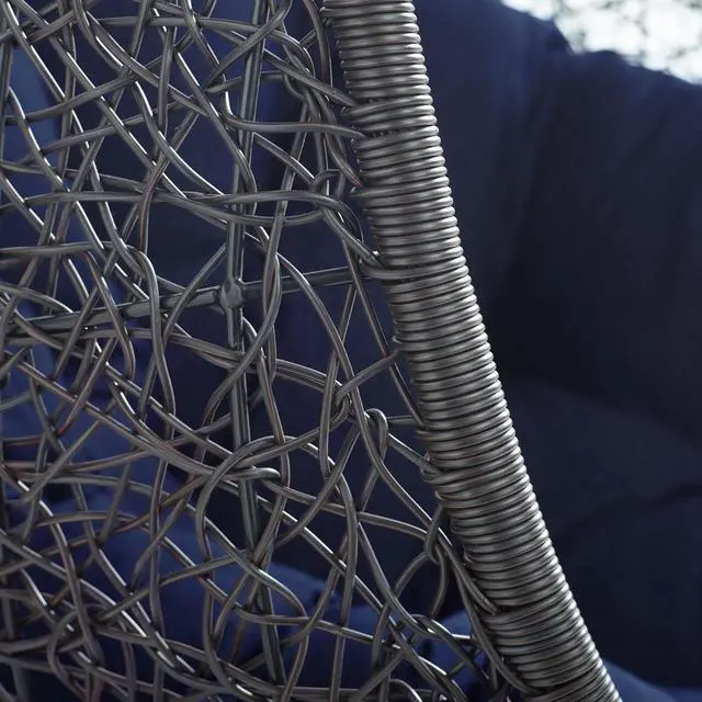 Alt view image 6 of 6 - Encase Sunbrella Fabric Swing Outdoor Patio Lounge Chair Without Stand Black Navy