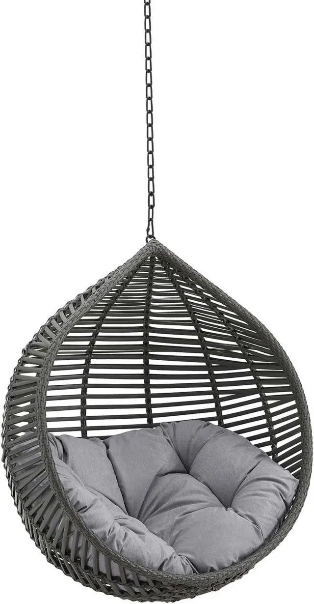 Main image of Garner Teardrop Outdoor Patio Swing Chair Without Stand Gray Gray