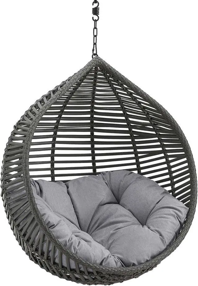 Alt view image 2 of 11 - Garner Teardrop Outdoor Patio Swing Chair Without Stand Gray Gray