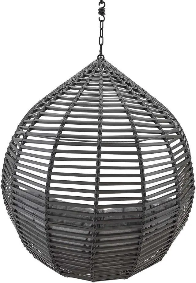 Alt view image 3 of 11 - Garner Teardrop Outdoor Patio Swing Chair Without Stand Gray Gray