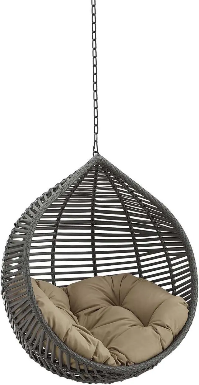 Main image of Garner Teardrop Outdoor Patio Swing Chair Without Stand Gray Mocha