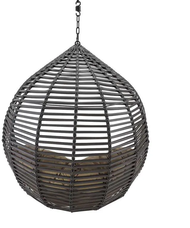 Alt view image 3 of 10 - Garner Teardrop Outdoor Patio Swing Chair Without Stand Gray Mocha