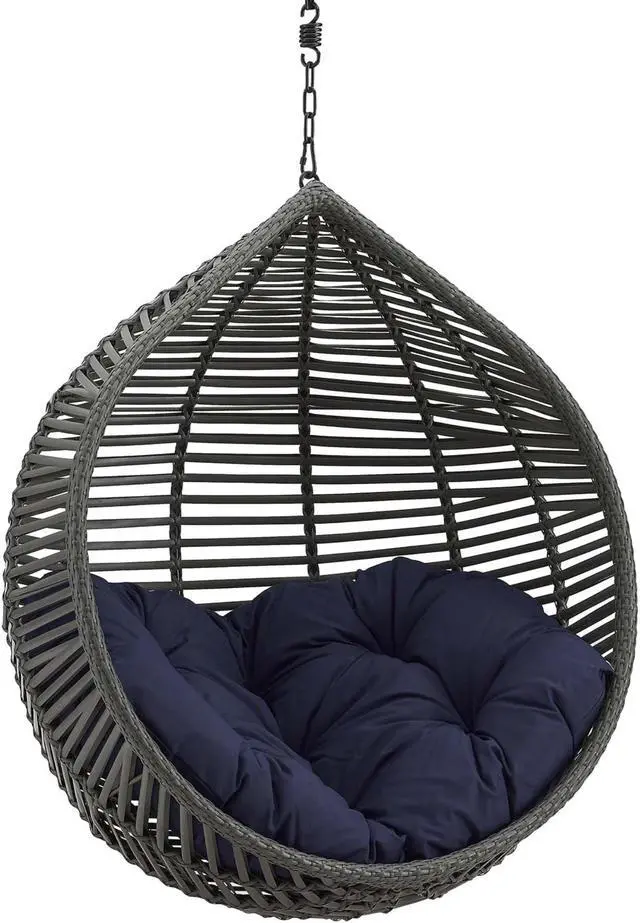 Alt view image 2 of 4 - Garner Teardrop Outdoor Patio Swing Chair Without Stand Gray Navy