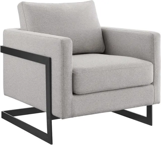 Main image of Posse Upholstered Fabric Accent Chair Black Camel