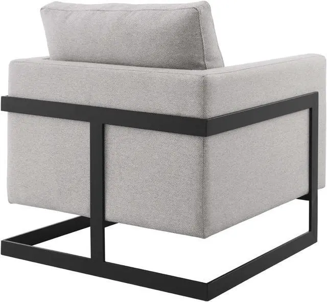 Alt view image 3 of 6 - Posse Upholstered Fabric Accent Chair Black Camel