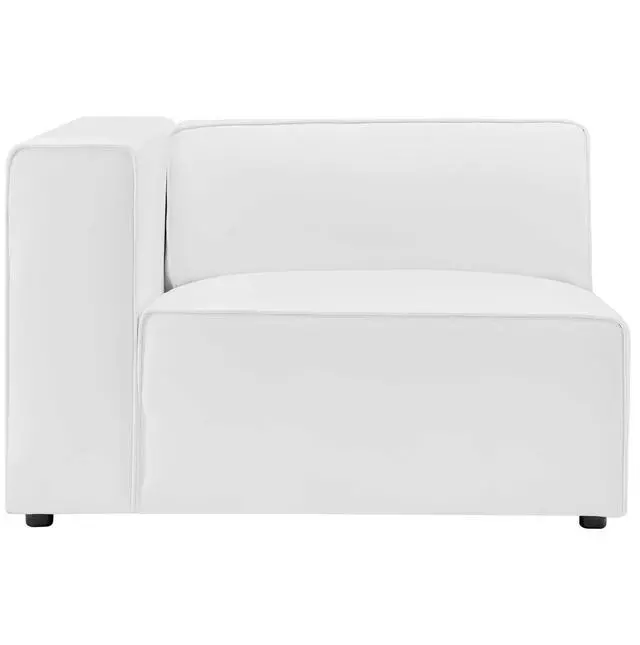 Alt view image 3 of 6 - Mingle Vegan Leather Left-Arm Chair White