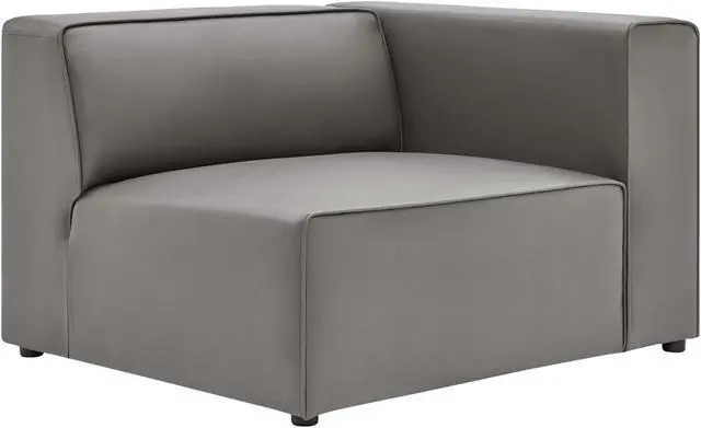 Main image of Mingle Vegan Leather Right-Arm Chair Gray