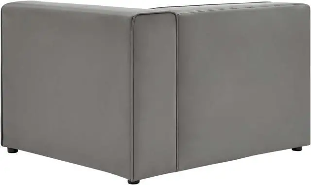 Alt view image 2 of 6 - Mingle Vegan Leather Right-Arm Chair Gray