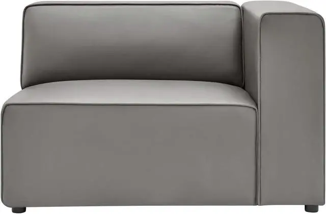 Alt view image 3 of 6 - Mingle Vegan Leather Right-Arm Chair Gray
