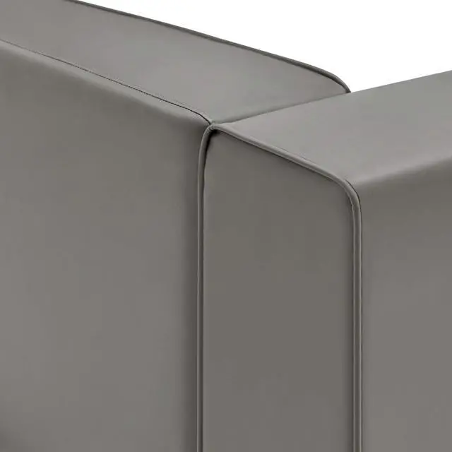 Alt view image 4 of 6 - Mingle Vegan Leather Right-Arm Chair Gray