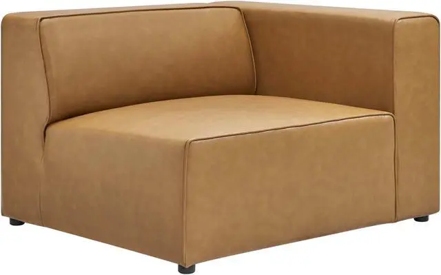 Main image of Mingle Vegan Leather Right-Arm Chair Tan