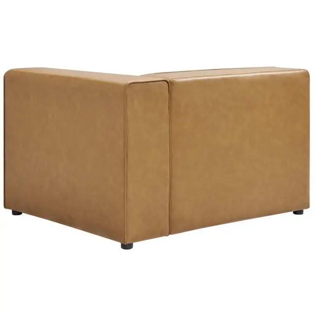 Alt view image 2 of 6 - Mingle Vegan Leather Right-Arm Chair Tan