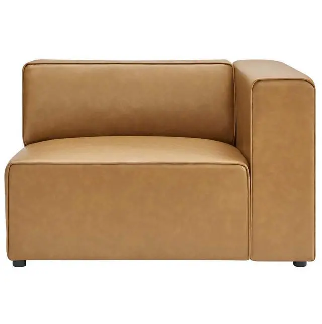 Alt view image 3 of 6 - Mingle Vegan Leather Right-Arm Chair Tan