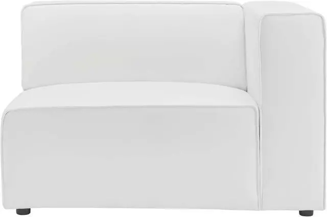 Alt view image 3 of 6 - Mingle Vegan Leather Right-Arm Chair White