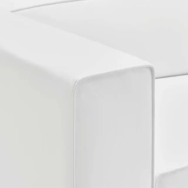 Alt view image 4 of 6 - Mingle Vegan Leather Right-Arm Chair White