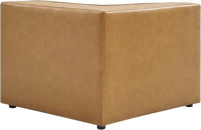Alt view image 3 of 6 - Mingle Vegan Leather Corner Chair Tan