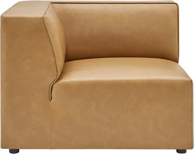 Alt view image 2 of 6 - Mingle Vegan Leather Corner Chair Tan