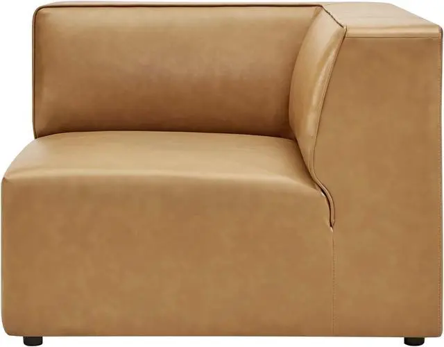 Alt view image 4 of 6 - Mingle Vegan Leather Corner Chair Tan
