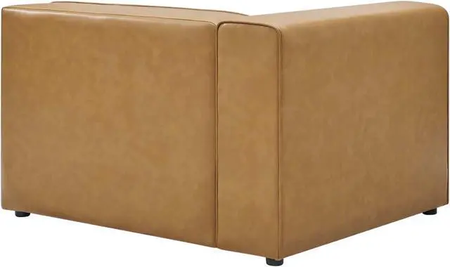 Alt view image 4 of 6 - Mingle Vegan Leather 2-Piece Sectional Sofa Loveseat Tan