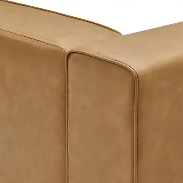 Alt view image 6 of 6 - Mingle Vegan Leather 2-Piece Sectional Sofa Loveseat Tan