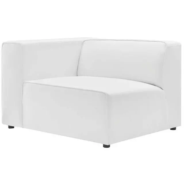 Alt view image 3 of 6 - Mingle Vegan Leather 2-Piece Sectional Sofa Loveseat White