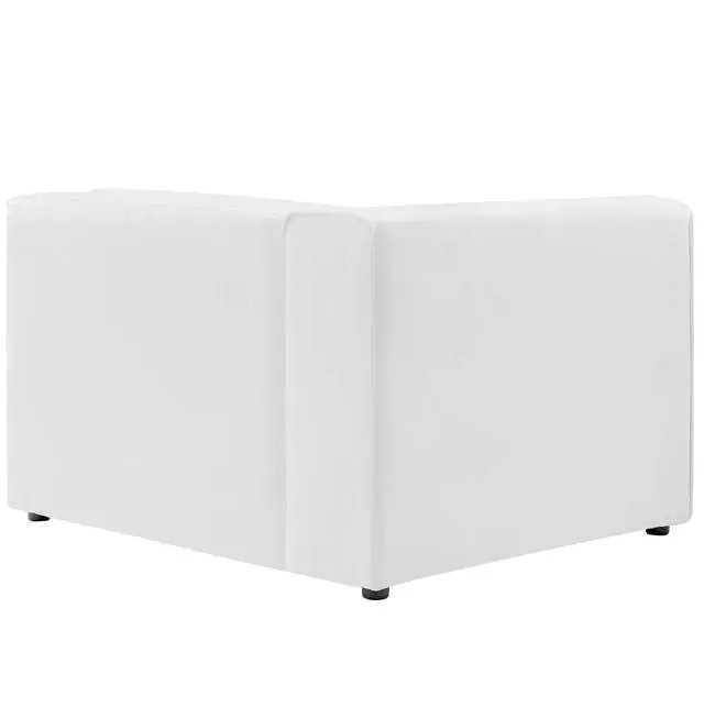Alt view image 4 of 6 - Mingle Vegan Leather 2-Piece Sectional Sofa Loveseat White