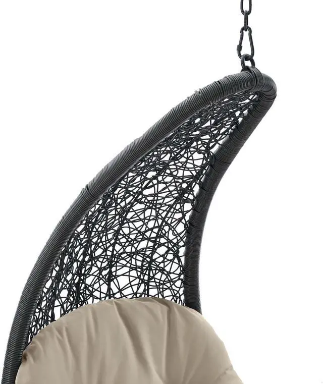 Alt view image 4 of 6 - Landscape Outdoor Patio Hanging Chaise Lounge Outdoor Patio Swing Chair Light Gray Beige