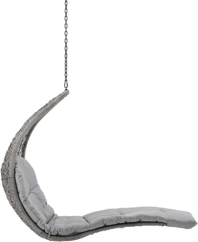 Alt view image 2 of 6 - Landscape Outdoor Patio Hanging Chaise Lounge Outdoor Patio Swing Chair Light Gray Gray
