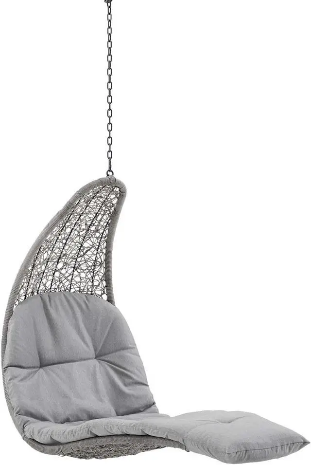 Main image of Landscape Outdoor Patio Hanging Chaise Lounge Outdoor Patio Swing Chair Light Gray Gray