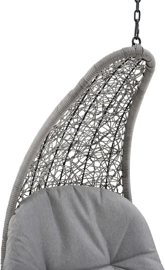 Alt view image 3 of 6 - Landscape Outdoor Patio Hanging Chaise Lounge Outdoor Patio Swing Chair Light Gray Gray