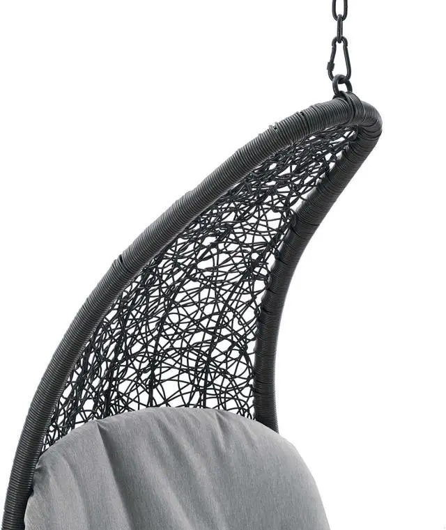 Alt view image 4 of 6 - Landscape Outdoor Patio Hanging Chaise Lounge Outdoor Patio Swing Chair Light Gray Gray