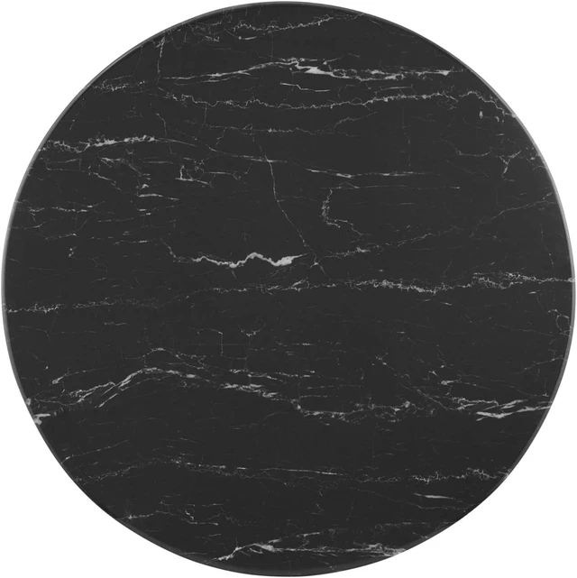 Alt view image 2 of 13 - Lippa 28" Artificial Marble Dining Table Gold Black
