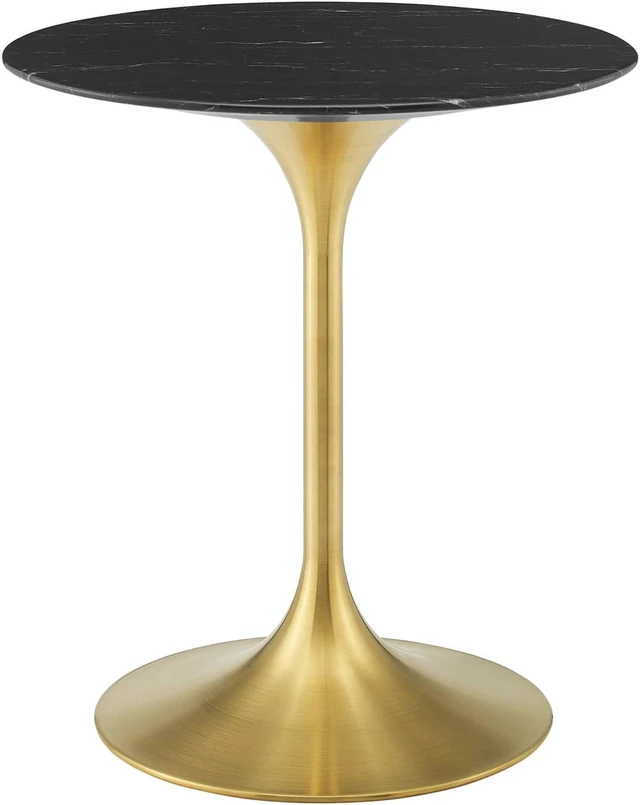 Main image of Lippa 28" Artificial Marble Dining Table Gold Black