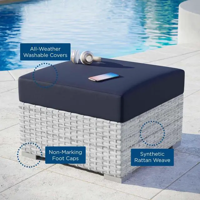 Alt view image 4 of 6 - Convene Outdoor Patio Ottoman