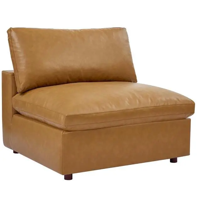 Main image of Commix Down Filled Overstuffed Vegan Leather Armless Chair