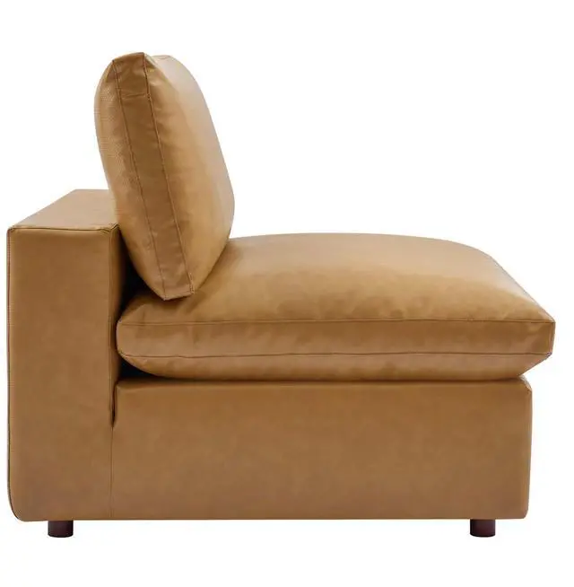 Alt view image 2 of 11 - Commix Down Filled Overstuffed Vegan Leather Armless Chair