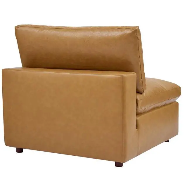 Alt view image 3 of 11 - Commix Down Filled Overstuffed Vegan Leather Armless Chair