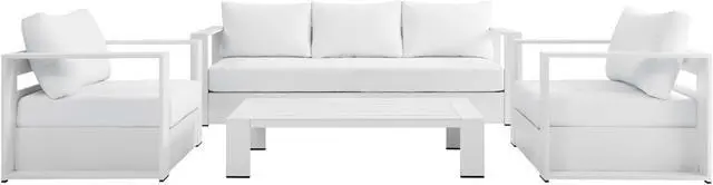 Alt view image 2 of 4 - Tahoe Outdoor Patio Powder-Coated Aluminum 4-Piece Set