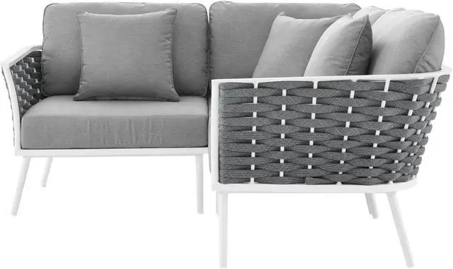 Alt view image 2 of 4 - Stance Outdoor Patio Aluminum Small Sectional Sofa
