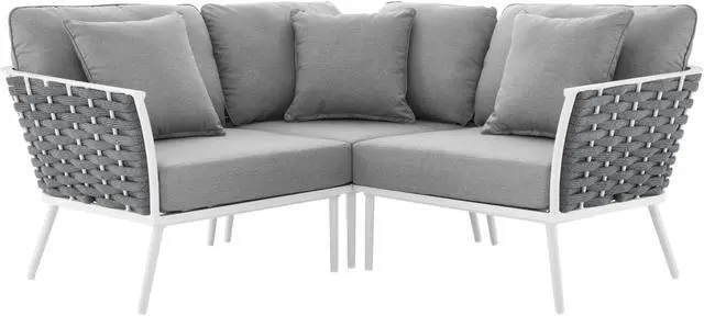 Main image of Stance Outdoor Patio Aluminum Small Sectional Sofa
