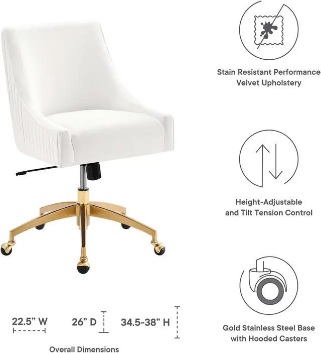 Alt view image 6 of 6 - Discern Performance Velvet Office Chair
