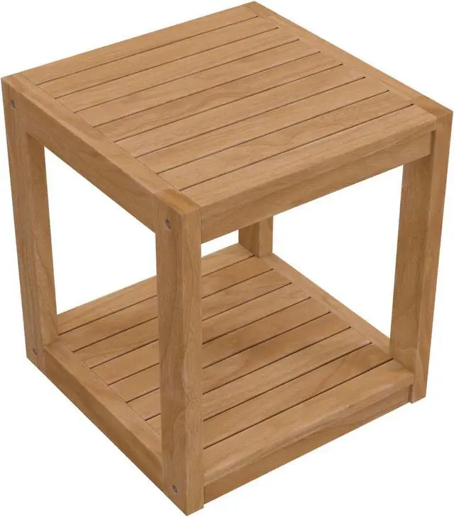 Alt view image 3 of 6 - Carlsbad Teak Wood Outdoor Patio Side Table