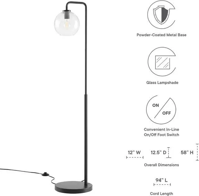 Alt view image 2 of 13 - Silo Glass Globe Glass and Metal Floor Lamp