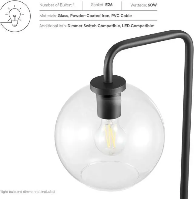 Alt view image 3 of 13 - Silo Glass Globe Glass and Metal Floor Lamp