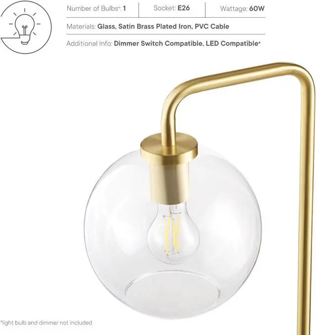 Alt view image 3 of 6 - Silo Glass Globe Glass and Metal Floor Lamp