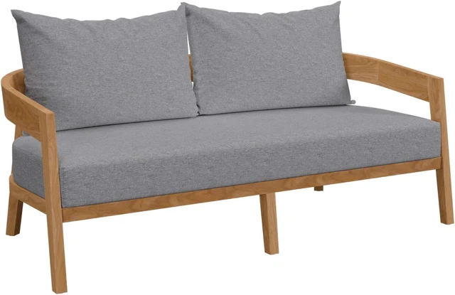 Alt view image 2 of 13 - Brisbane 3-Piece Teak Wood Outdoor Patio Outdoor Patio Set