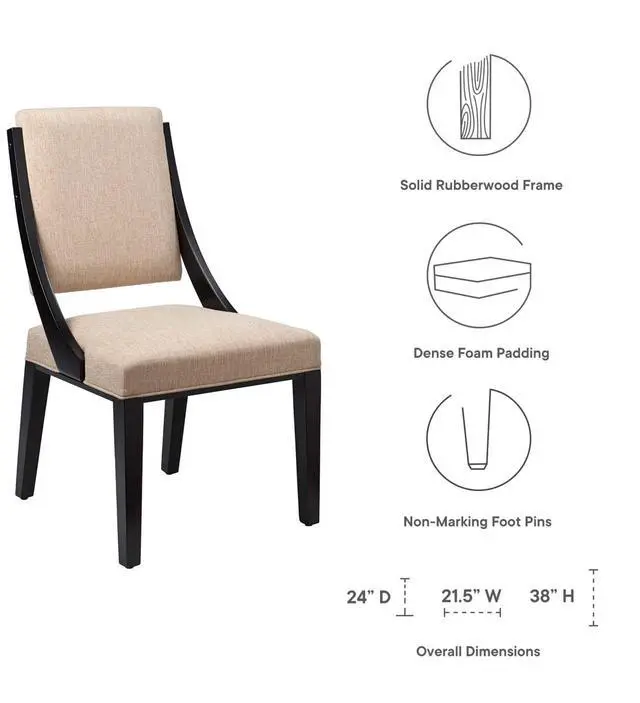 Alt view image 6 of 6 - Cambridge Upholstered Fabric Dining Chairs - Set of 2