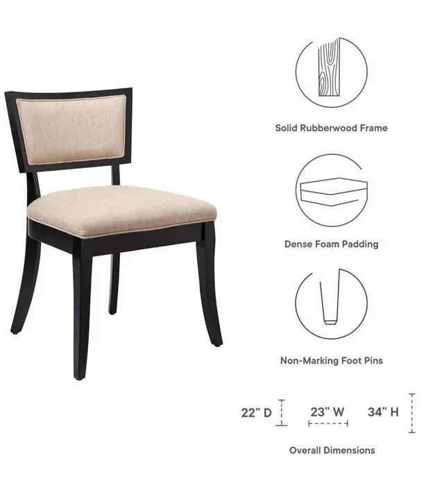 Alt view image 6 of 6 - Pristine Upholstered Fabric Dining Chairs - Set of 2