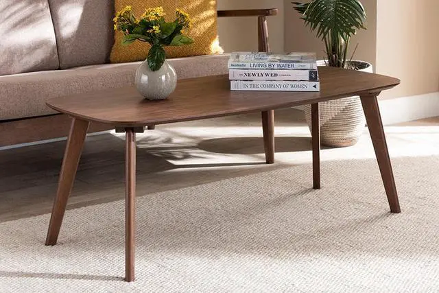 Alt view image 5 of 11 - Baxton Studio Dahlia Mid-Century Modern Walnut Finished Coffee Table